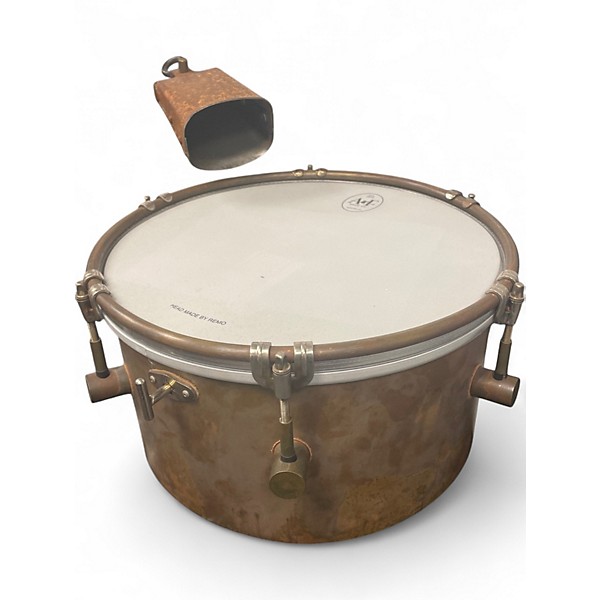 Used A&F Drum  Co 12in RAW BRONZE W/COWBELL BRONZE Drum