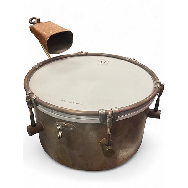 Used A&F Drum  Co 12in RAW BRONZE W/COWBELL BRONZE Drum