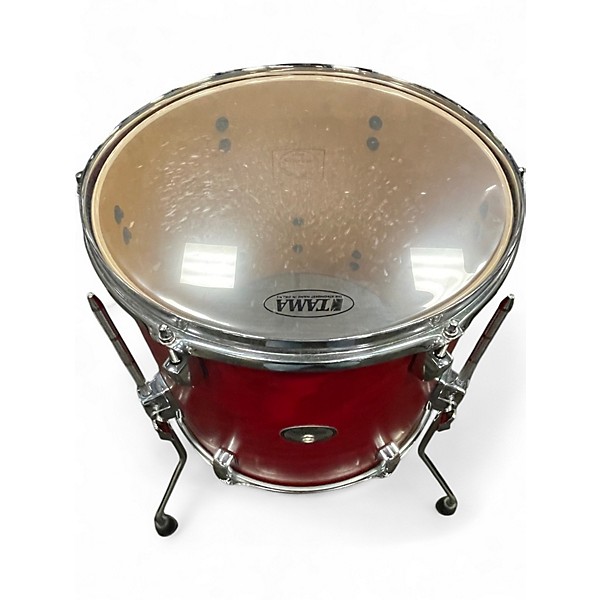 Used TAMA 8 Piece Silverstar Transparent Red Drum Kit