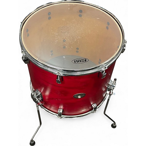 Used TAMA 8 Piece Silverstar Transparent Red Drum Kit