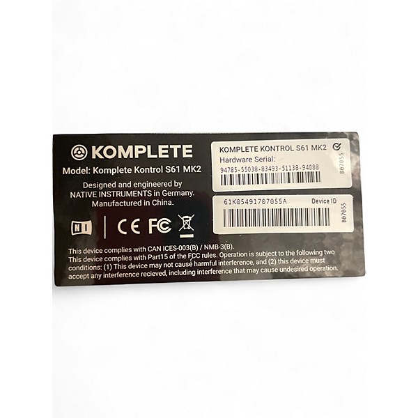 Used Native Instruments Komplete Kontrol S61 MKII MIDI Controller