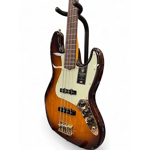 Used 2020 Fender 75th Anniversary Commemorative American Jazz Bass Bourbon Burst Electric Bass Guitar