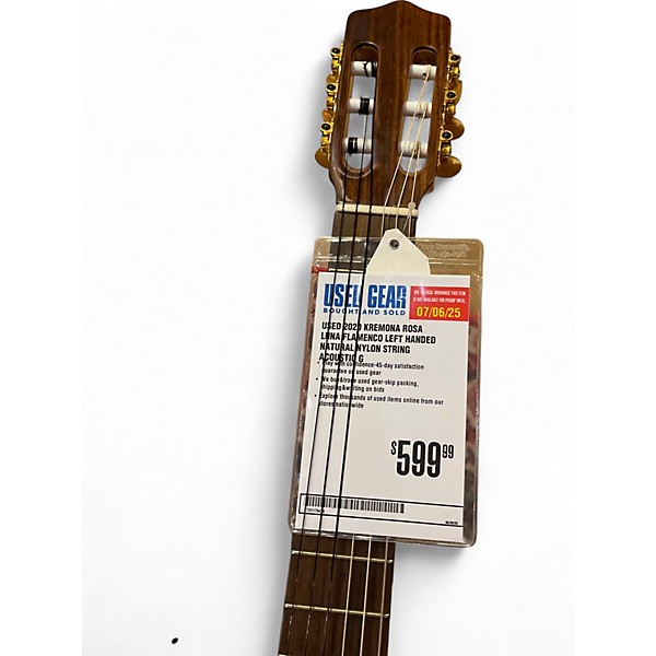 Used 2020 Kremona Rosa Luna Flamenco Left Handed Natural Nylon String Acoustic Guitar