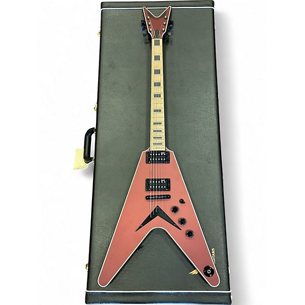 Used 2022 Dean USA Custom V Satin Red Solid Body Electric Guitar