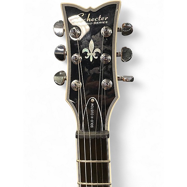 Used Schecter Guitar Research Solo Custom II Trans Black Solid Body Electric Guitar
