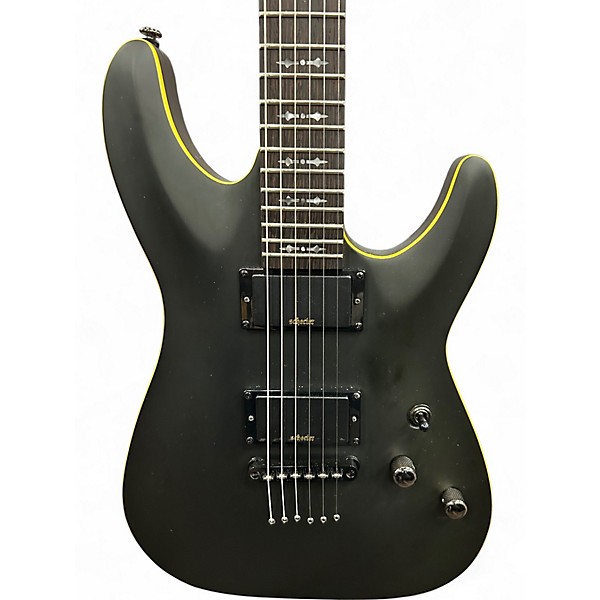 Used Schecter Guitar Research Demon 6 Matte Black Solid Body Electric Guitar