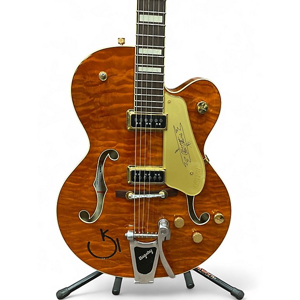 Used 2023 Gretsch Guitars G6120TGQM-56 Orange Stain Hollow Body Electric Guitar