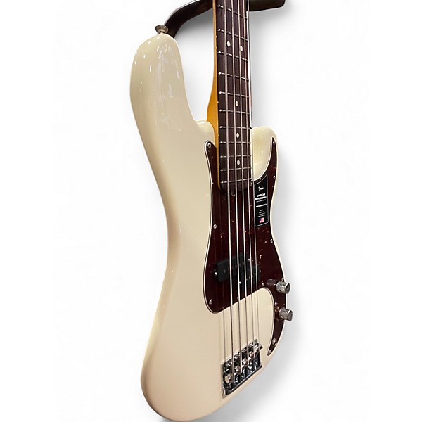 Used 2024 Fender American Professional II Precision Bass V Olympic White Electric Bass Guitar