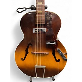 Vintage 1950s Harmony H1214 2 Color Sunburst Hollow Body Electric Guitar