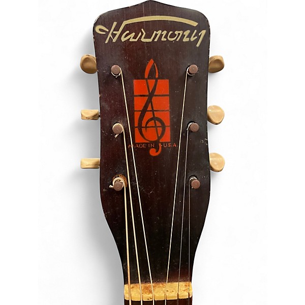 Vintage 1950s Harmony H1214 2 Color Sunburst Hollow Body Electric Guitar