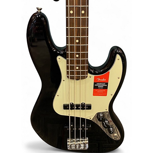 Used Fender American Professional Jazz Bass Black Electric Bass Guitar