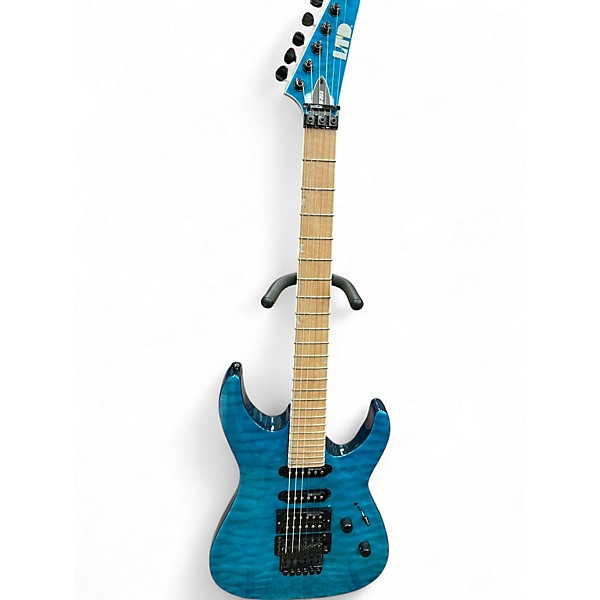 Used ESP LTD MH203 See-Thru Blue Solid Body Electric Guitar