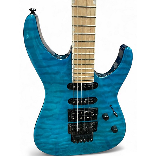 Used ESP LTD MH203 See-Thru Blue Solid Body Electric Guitar
