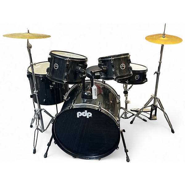 Used Pacific Drums & Percussion 4 Piece Shell Kit Black Drum Kit
