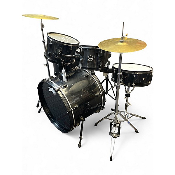 Used Pacific Drums & Percussion 4 Piece Shell Kit Black Drum Kit