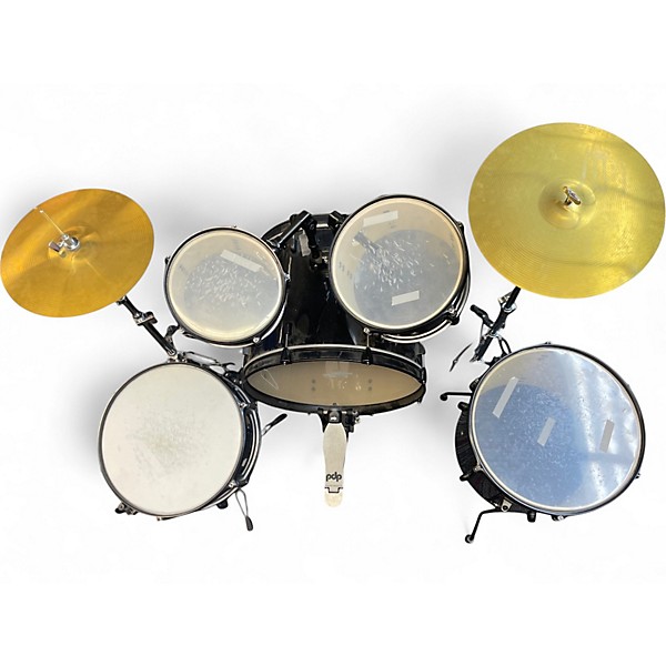 Used Pacific Drums & Percussion 4 Piece Shell Kit Black Drum Kit