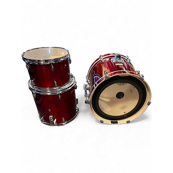 Used Yamaha 3 Piece Stage Custom Cranberry Red Drum Kit