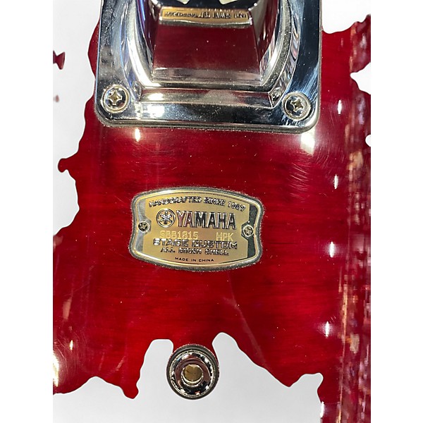 Used Yamaha 3 Piece Stage Custom Cranberry Red Drum Kit