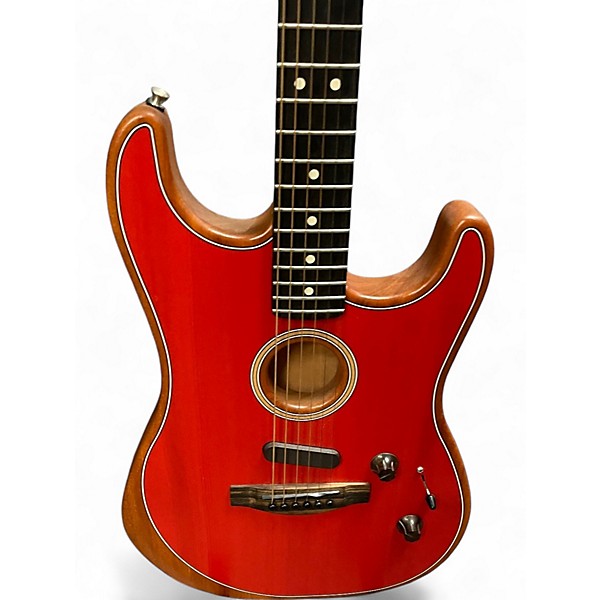 Used Fender American Acoustasonic Stratocaster Dakota Red Acoustic Electric Guitar