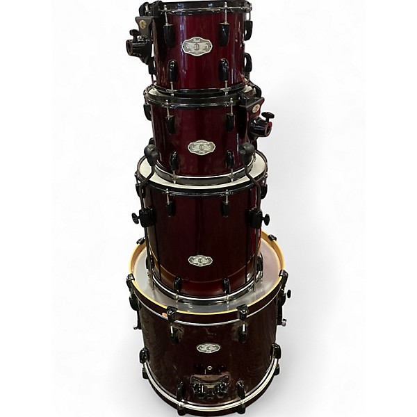 Used Pearl 4 Piece Vision Candy Apple Red Drum Kit