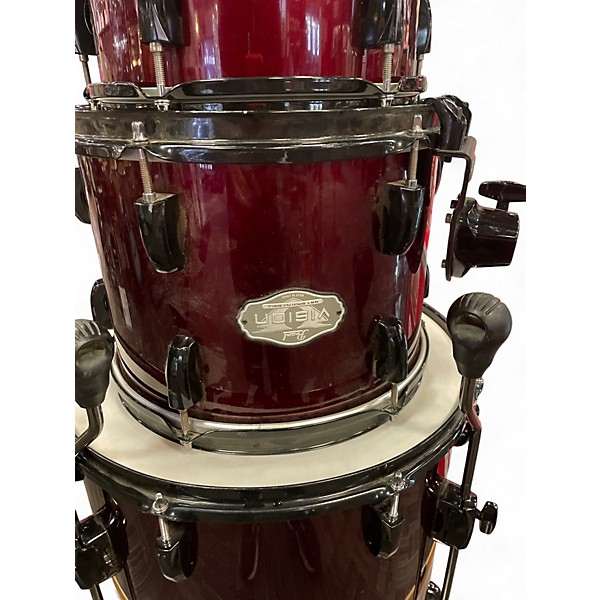 Used Pearl 4 Piece Vision Candy Apple Red Drum Kit