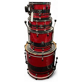 Used Gretsch Drums 4 Piece Catalina Mod RED SPARKLE Drum Kit
