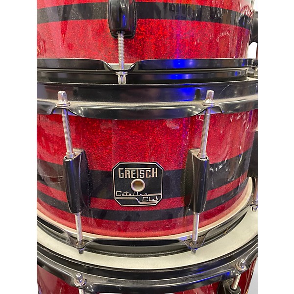 Used Gretsch Drums 4 Piece Catalina Mod RED SPARKLE Drum Kit