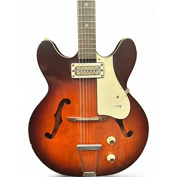 Vintage 1969 Harmony Rocket H53 Red Burst Hollow Body Electric Guitar