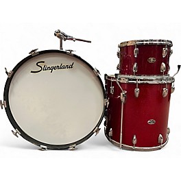 Used Slingerland 3 Piece Club Kit Red Sparkle Drum Kit