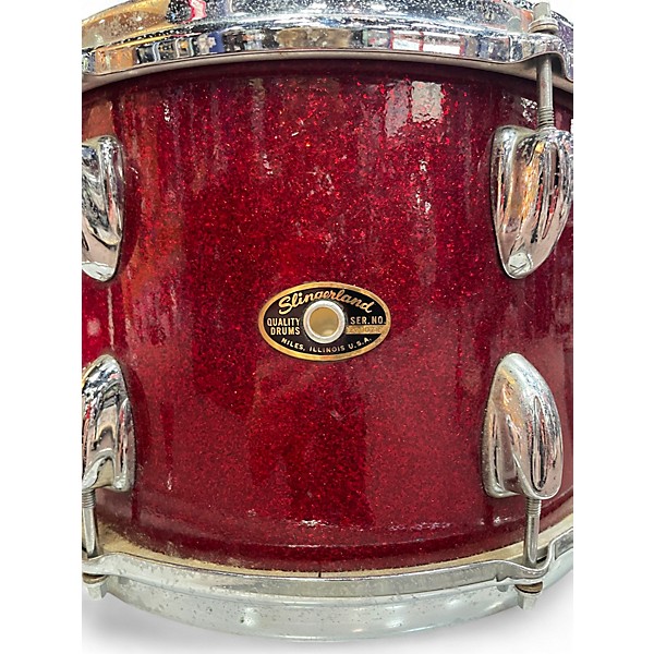 Used Slingerland 3 Piece Club Kit Red Sparkle Drum Kit