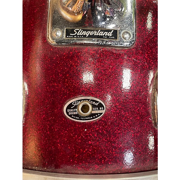 Used Slingerland 3 Piece Club Kit Red Sparkle Drum Kit