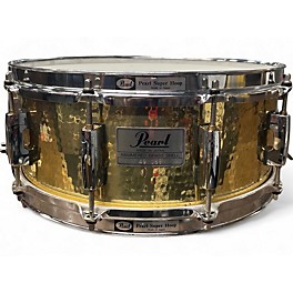 Used 2000s Pearl 14X6 Hammered Snare Brass Drum