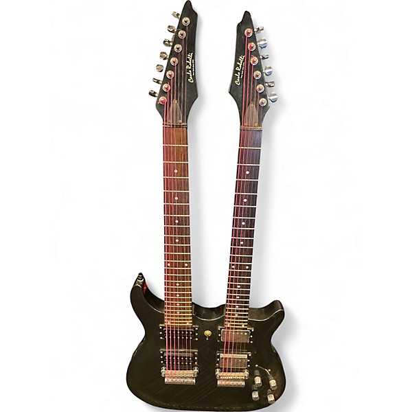 Used Carlo Robelli Double Twin Neck 6 & 7 String Gray Solid Body Electric Guitar