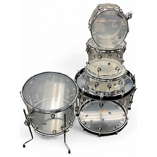Used DW 5 Piece Performance Series Clear Drum Kit