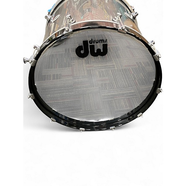 Used DW 5 Piece Performance Series Clear Drum Kit