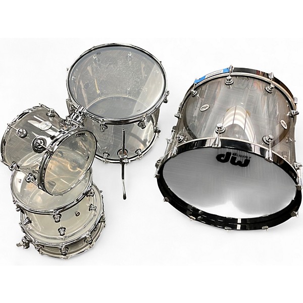Used DW 5 Piece Performance Series Clear Drum Kit