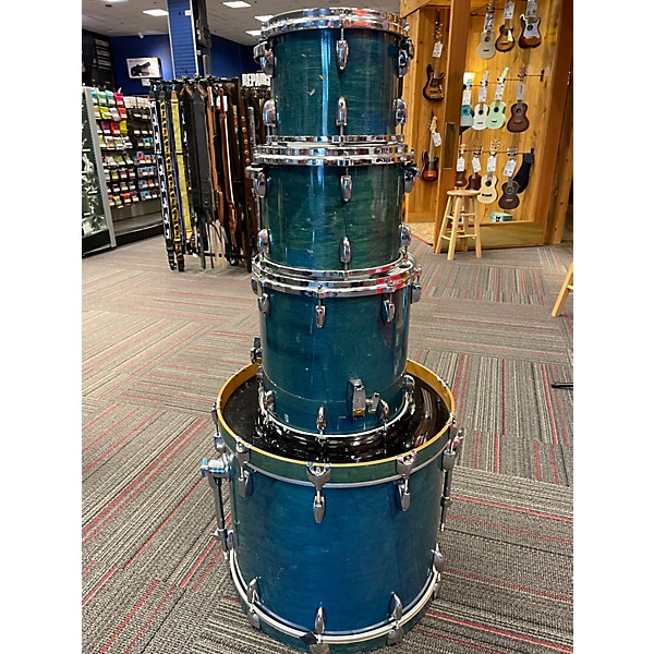 Used Gretsch Drums 4 Piece Renown TURQOISE Drum Kit