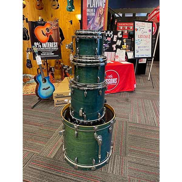 Used Gretsch Drums 4 Piece Renown TURQOISE Drum Kit