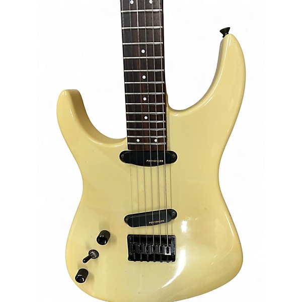 Vintage 1980s Fernandes ARTIST SERIES LEFTY Yellow Solid Body Electric Guitar
