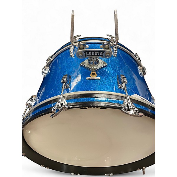 Vintage 1968 Ludwig 4 Piece HOLLYWOOD BLUE SPARKLE Drum Kit