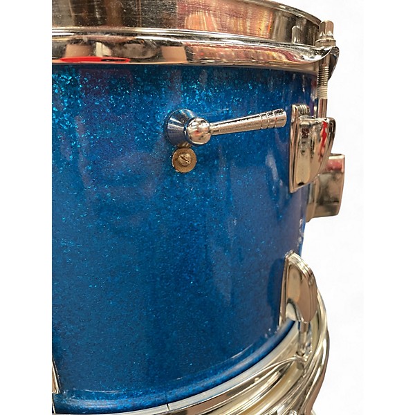 Vintage 1968 Ludwig 4 Piece HOLLYWOOD BLUE SPARKLE Drum Kit