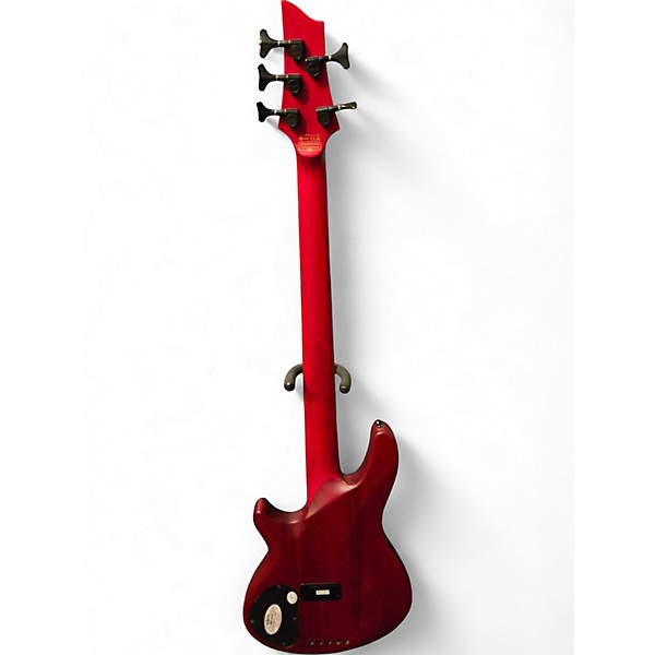 Used Schecter Guitar Research C-5 GT Satin Trans Red Electric Bass Guitar