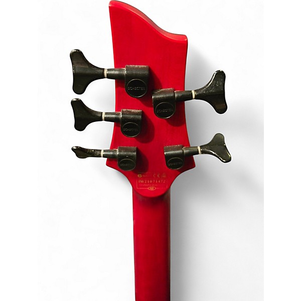 Used Schecter Guitar Research C-5 GT Satin Trans Red Electric Bass Guitar