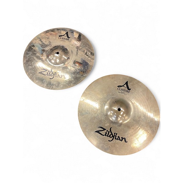Used Zildjian 14in A Custom Hi Hat Pair Cymbal