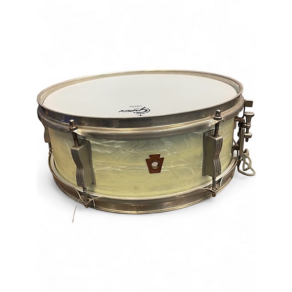 Vintage 1960s WFL 5X14 Buddy Rich Snare Drum White Marine Pearl Drum