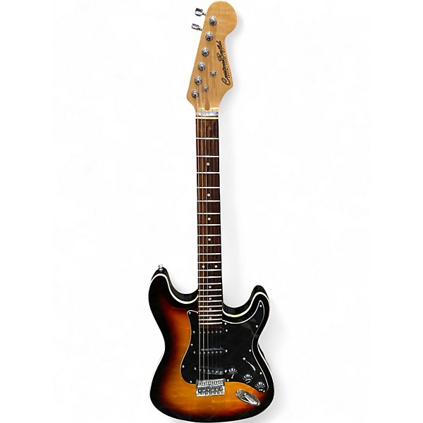 Used Custom Build Bound Double Cut 2 Tone Sunburst Solid Body Electric Guitar