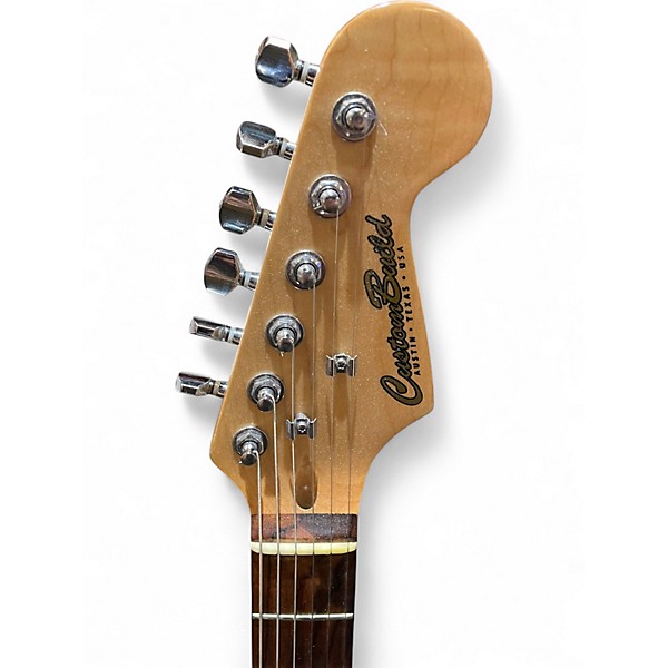 Used Custom Build Bound Double Cut 2 Tone Sunburst Solid Body Electric Guitar