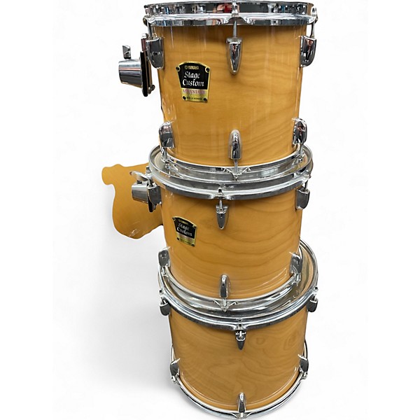 Used Yamaha 4 Piece stage custom advantage Natural Drum Kit