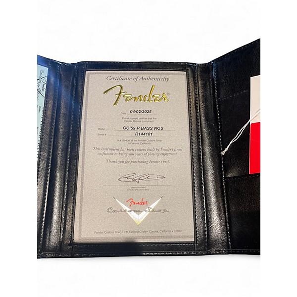 Used Fender CUSTOM SHOP PRECISION BASS Black and Gold Electric Bass Guitar