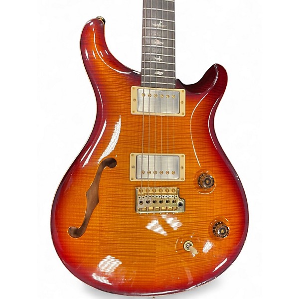 Used PRS Wood Library Custom 22 Semi Hollow 10 Top Sunburst Hollow Body Electric Guitar